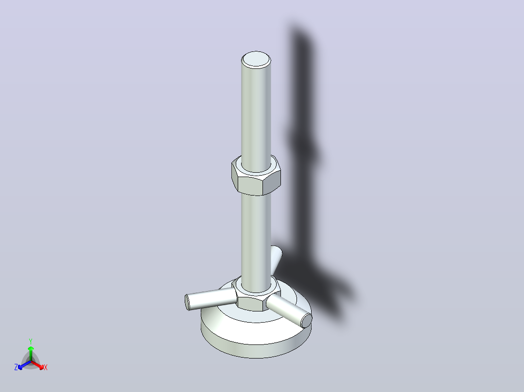 脚杯WAD61-D60-M16-L150正等轴测图