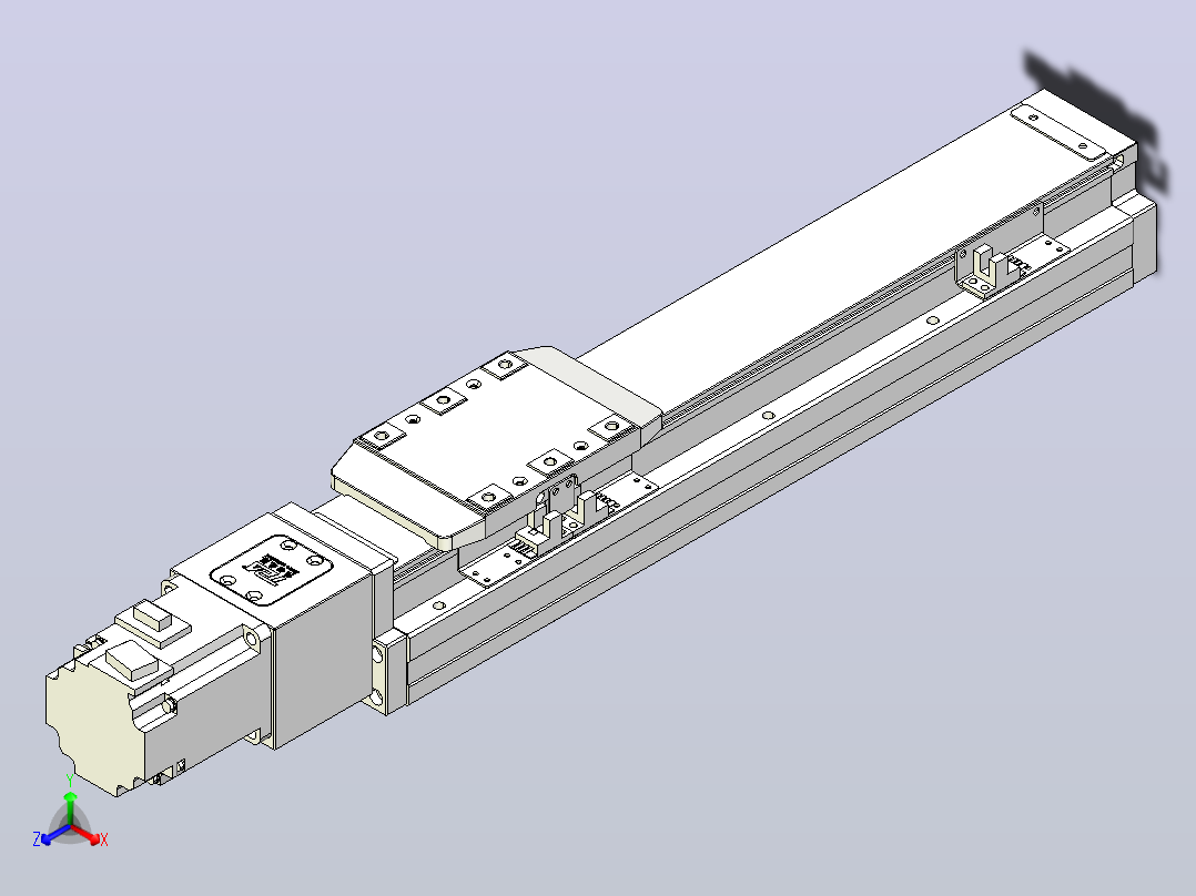 滚珠丝杠直线轴内置导轨TPA-GCR-80-1610C-L250-M-M40-N3正等轴测图