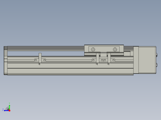 SYS12-BL-100-200W滚珠花健、支撑座、滚珠丝杠、交叉导轨、直线模组.STEP右视缩略图