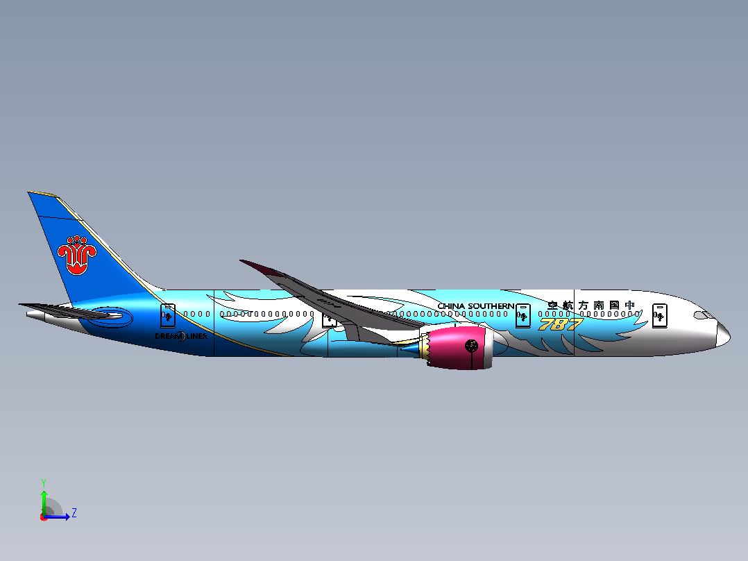 波音787Dreamliner梦想客机左视图