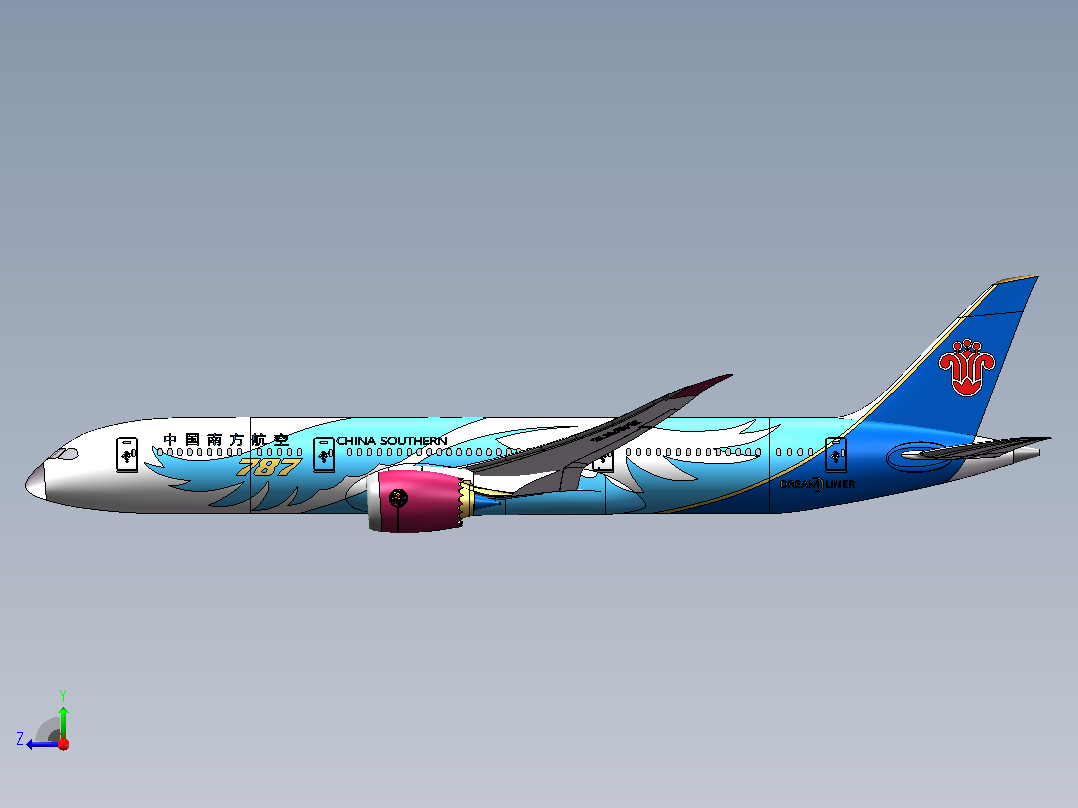 波音787Dreamliner梦想客机右视图