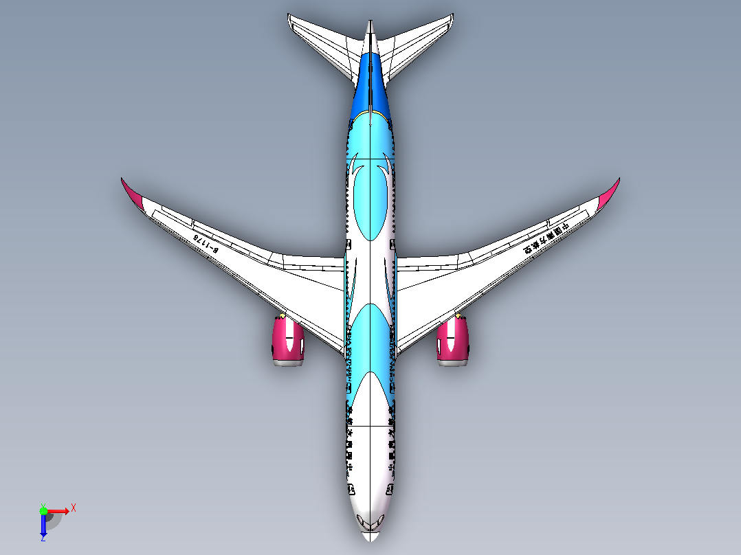 波音787Dreamliner梦想客机俯视图