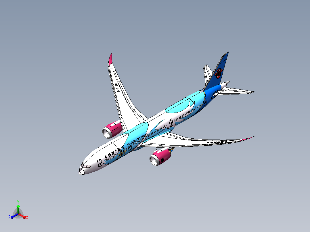 波音787Dreamliner梦想客机正等轴测图