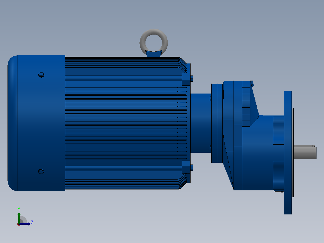 RXF67法兰轴伸式安装斜齿轮减速机RX67-Y5.5-4P-132S-M1-0°-Φ200左视图