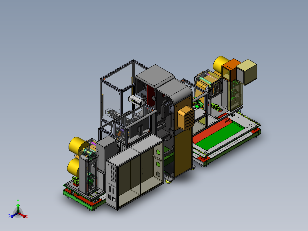 新款卷对卷冲裁一体机sw17可编辑正等轴测图