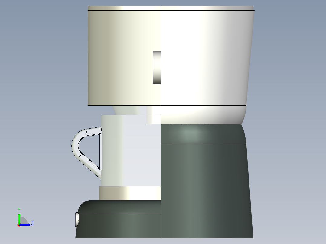 咖啡壶3D模型左视图