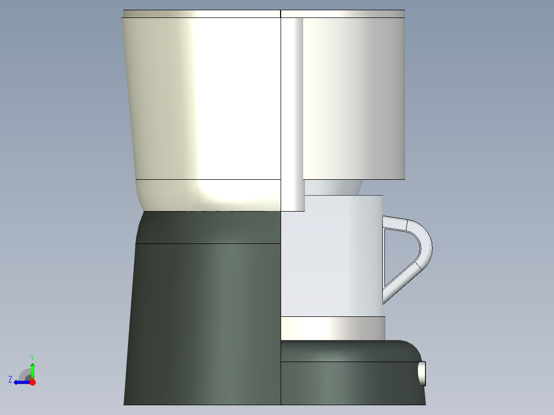 咖啡壶3D模型右视图
