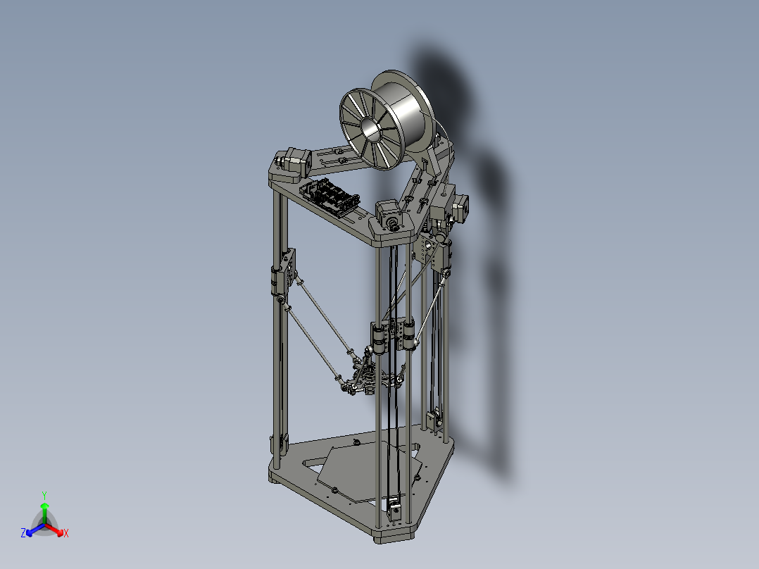 Deltabot三角3D打印机三维设计图纸 STEP格式