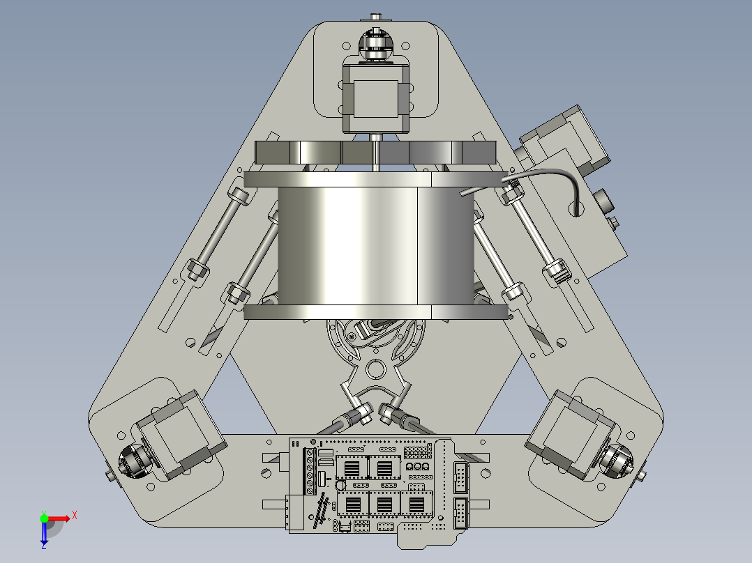Deltabot三角3D打印机三维设计图纸 STEP格式俯视图