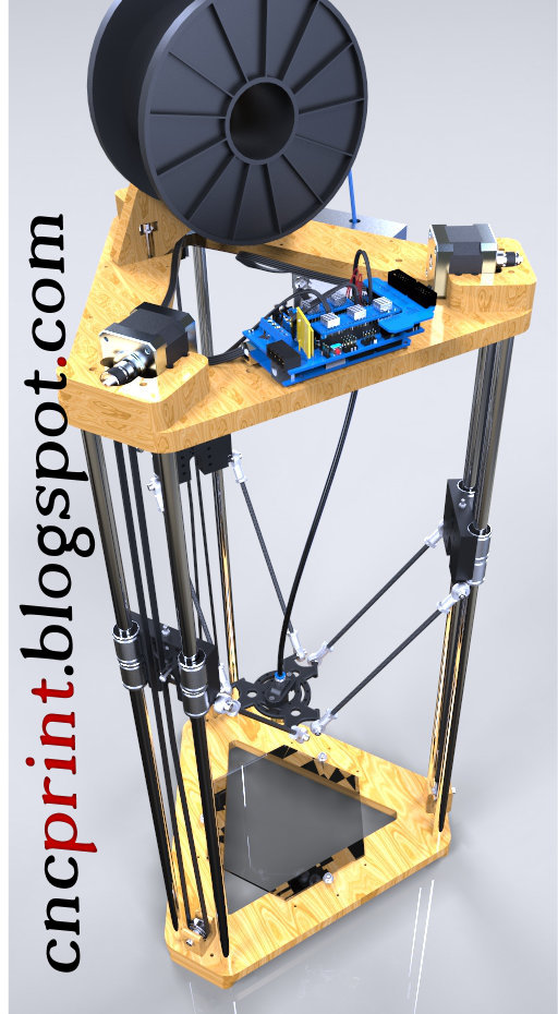 Deltabot三角3D打印机三维设计图纸 STEP格式