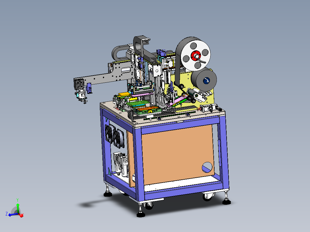手机全自动贴标机3d图纸自动贴膜