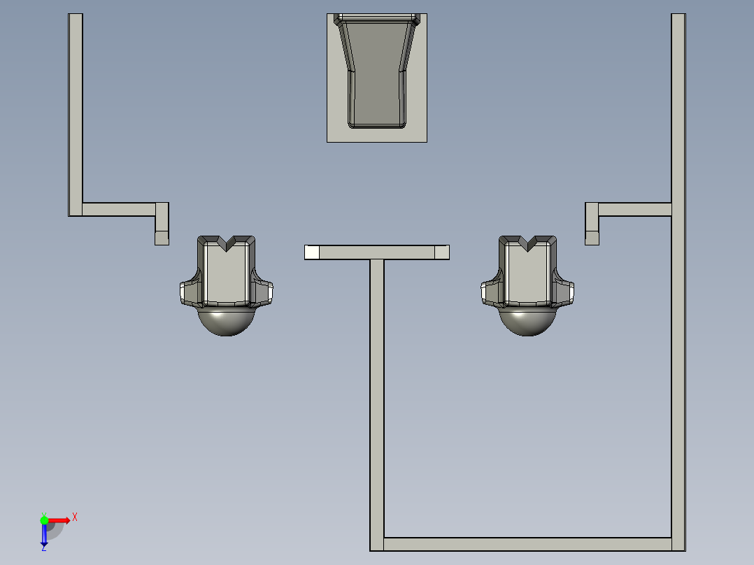 基于ProE的空压机曲轴铸模设计俯视图