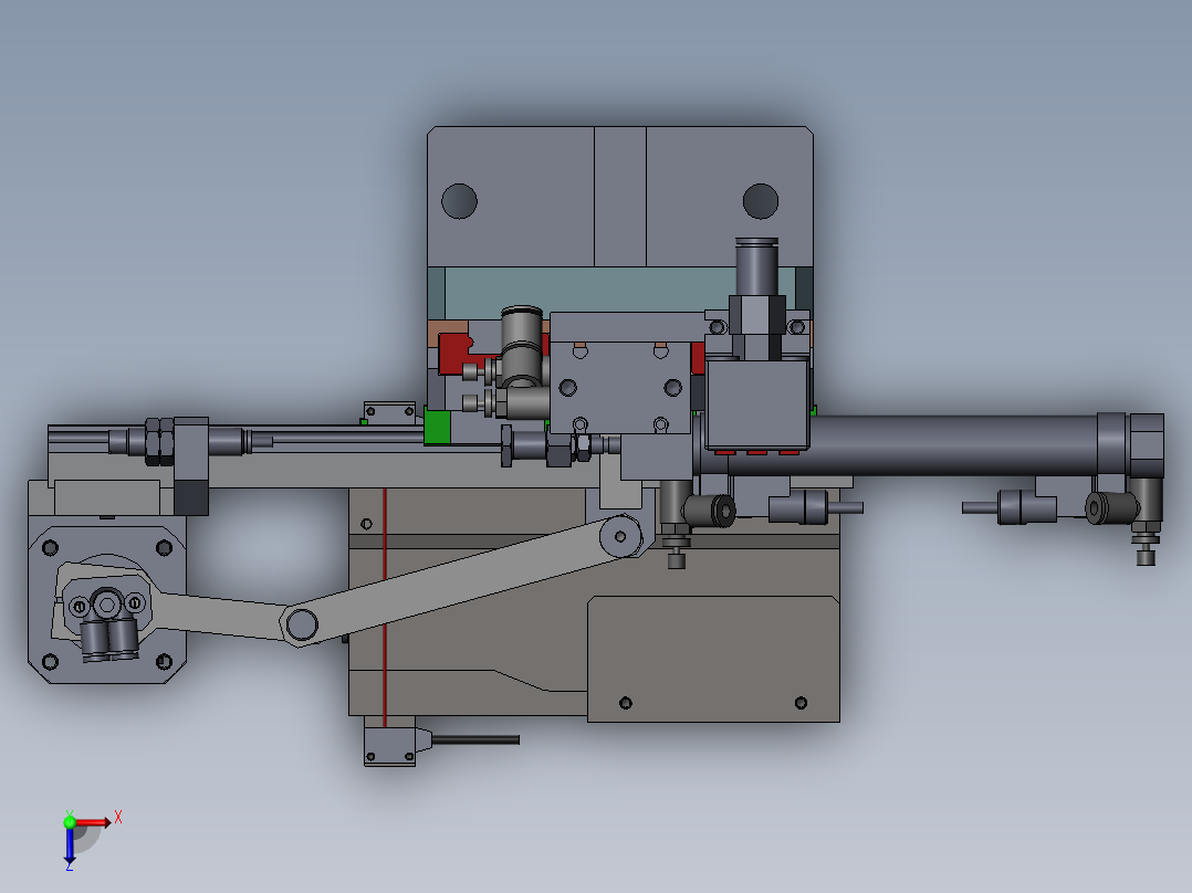 移位连杆机构俯视图
