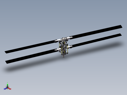 直升机倾斜双旋翼机翼3d图纸共轴双旋翼直升机倾斜盘SW三维3D模型正等轴测缩略图