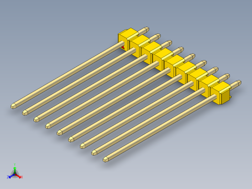 彩色公头100mil（2.54mm）系列-DS1021_yellow_1x09p_100mil_Type43_rev1.0