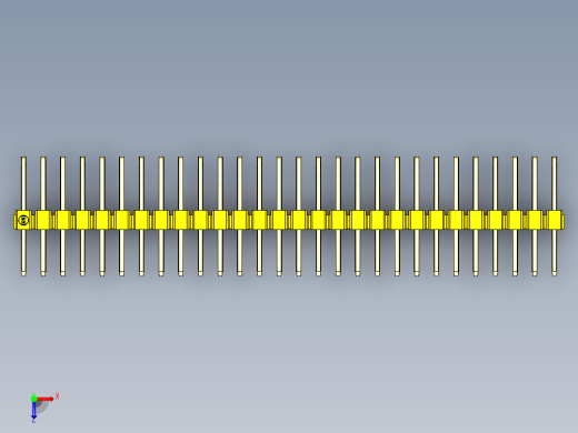 彩色公排针 100mil 2.54mm 系列-DS1022_yellow_3x28p_100mil_TypeD_rev1.0俯视缩略图
