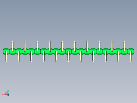 彩色公排针 100mil 2.54mm 系列-DS1022_green_21p_100mil_Type_SMT_R2_rev1.0后视缩略图
