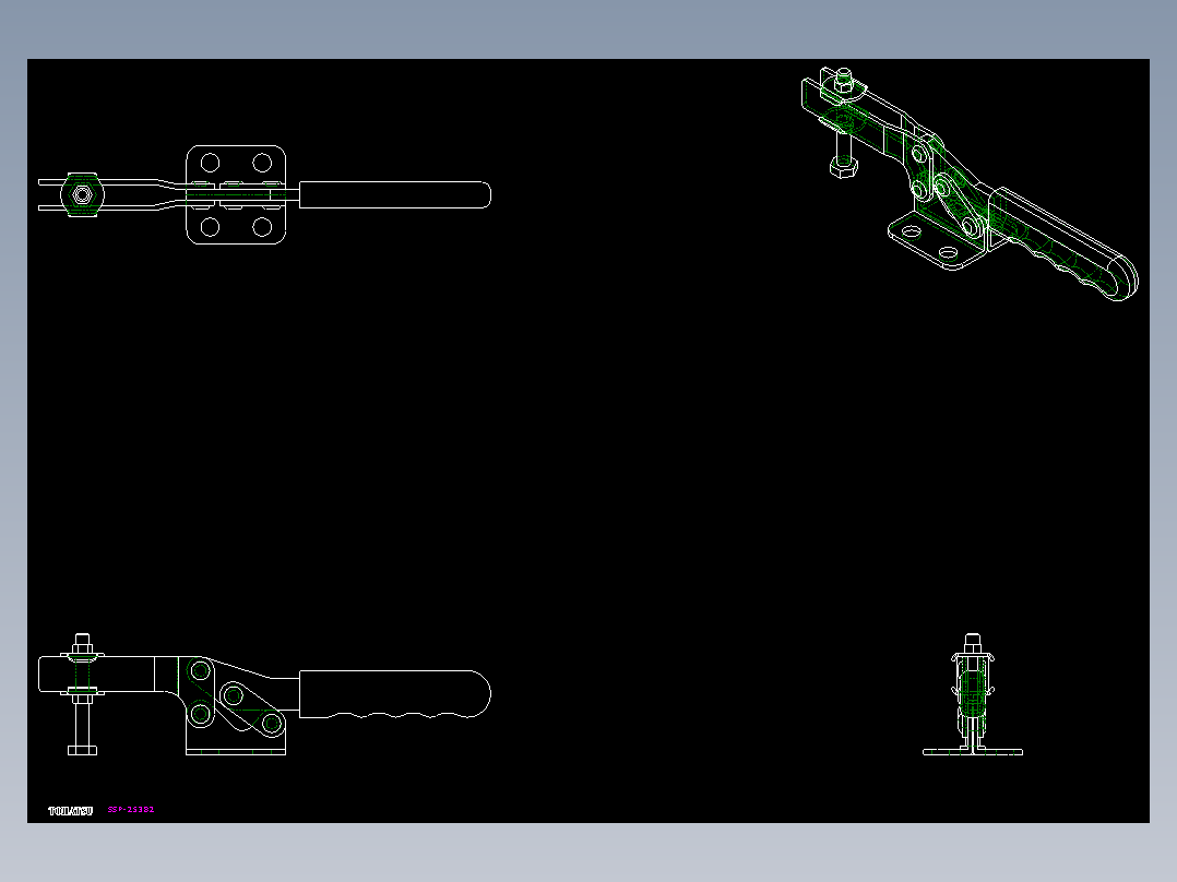 水平式夾鉗SSP(L)-2D多系列多零件图纸模型