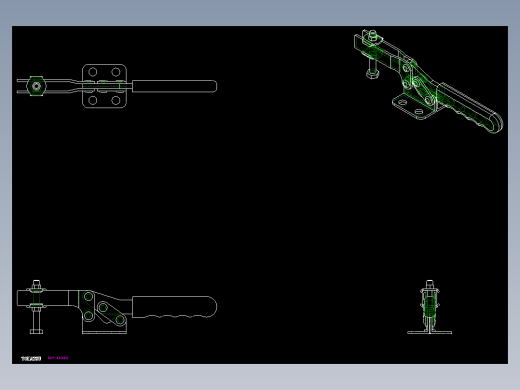 水平式夾鉗SSP(L)-2D多系列多零件图纸模型