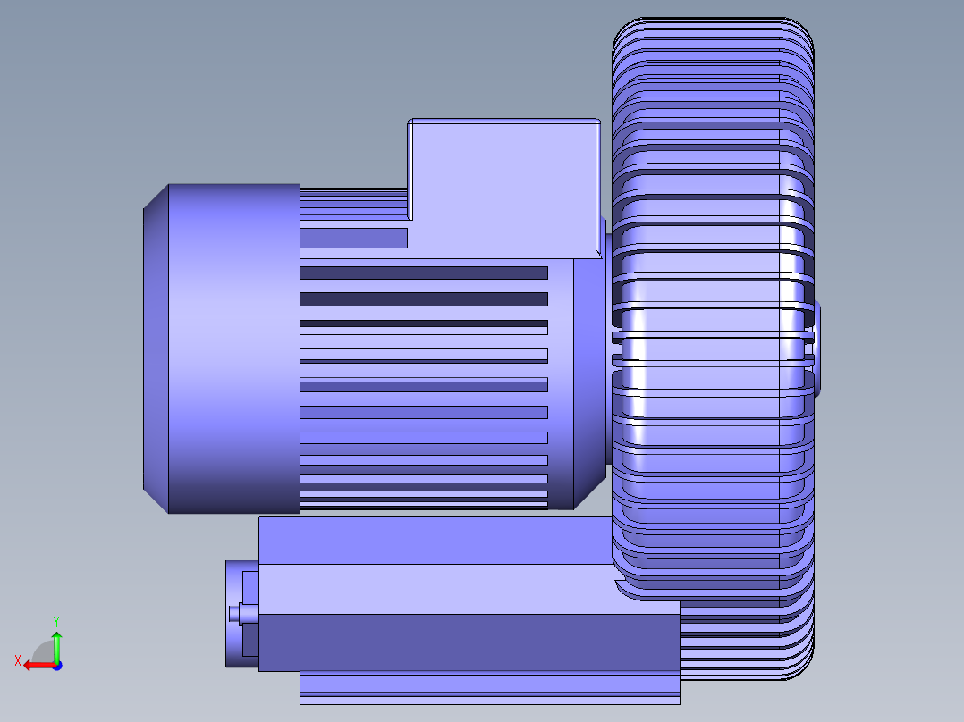 高压风机 离心风机三维模型后视图