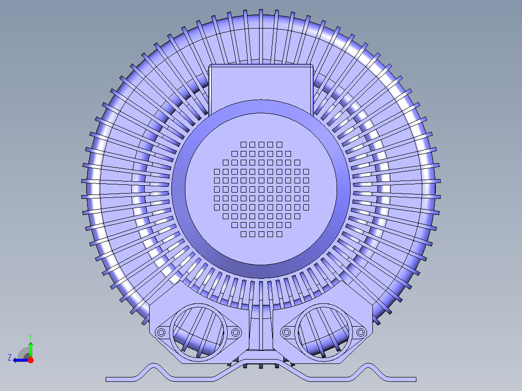 高压风机 离心风机三维模型右视图