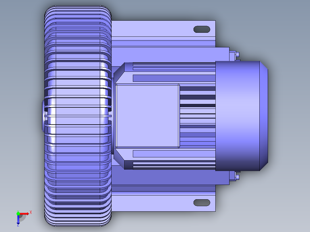 高压风机 离心风机三维模型俯视图