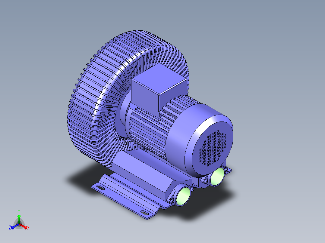 高压风机 离心风机三维模型正等轴测图