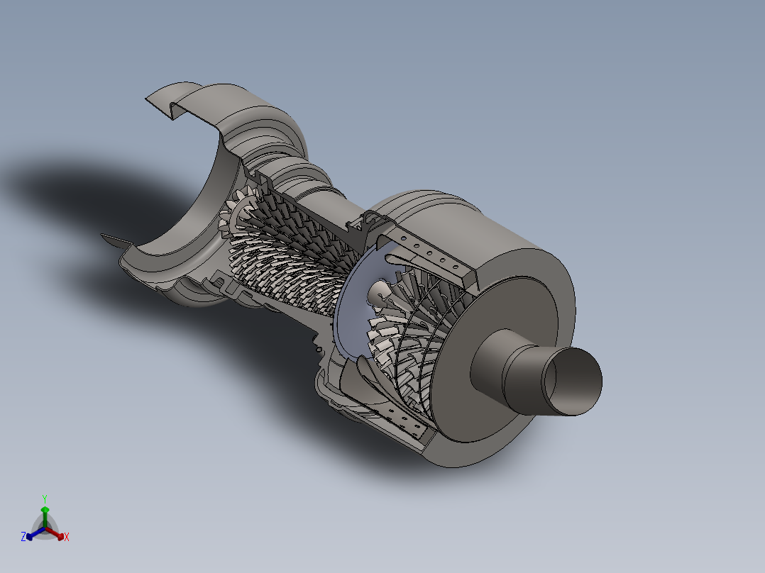 喷气式燃气轮机174---模型格式为 sw正等轴测图
