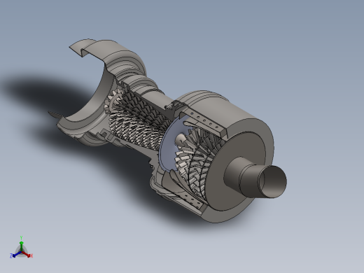 喷气式燃气轮机174---模型格式为 sw正等轴测缩略图