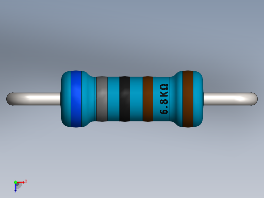 电容器 二极管 电阻器-Resistor 6.8K Ohm Blue俯视缩略图