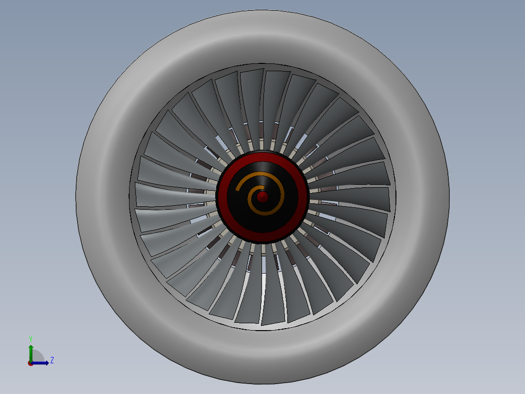 喷射燃气轮机jet-engineas-248---模型格式为 sw左视图