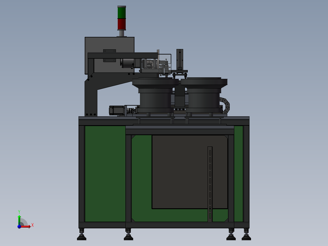 双振动盘包装机前视图