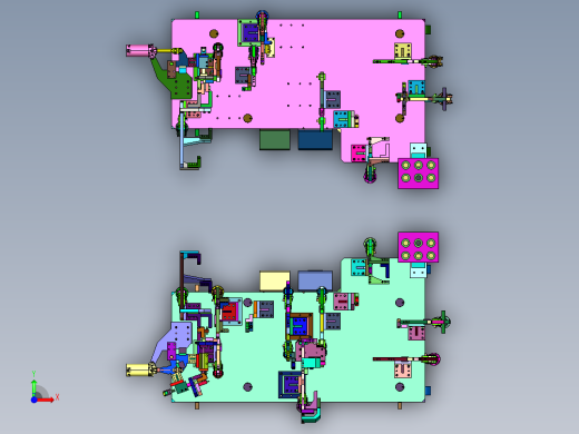 焊接前纵梁总成的夹具前视缩略图