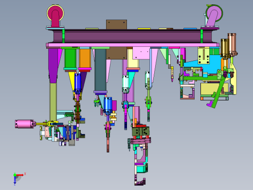 焊接前纵梁总成的夹具俯视缩略图