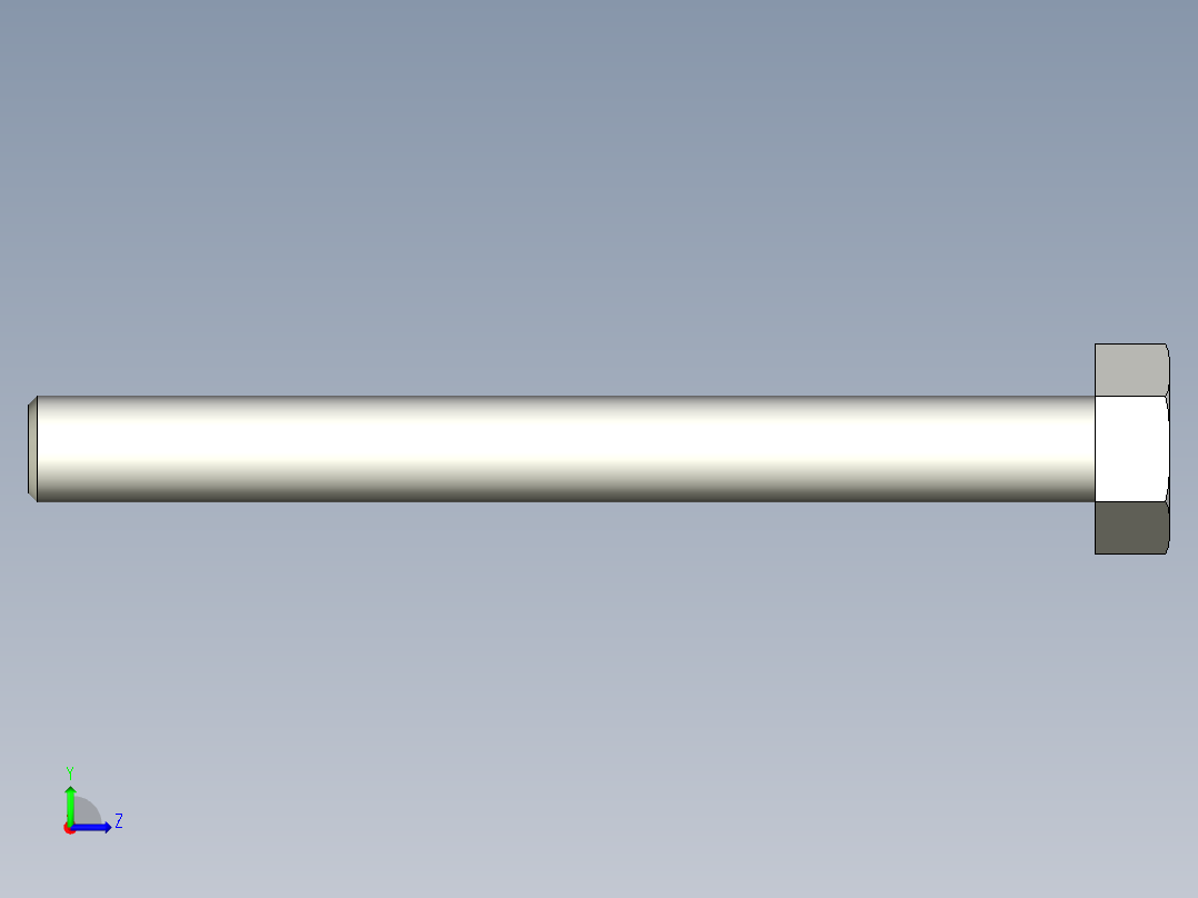 不銹鋼外六角螺絲RSCBB-3D多系列多零件图纸模型左视图