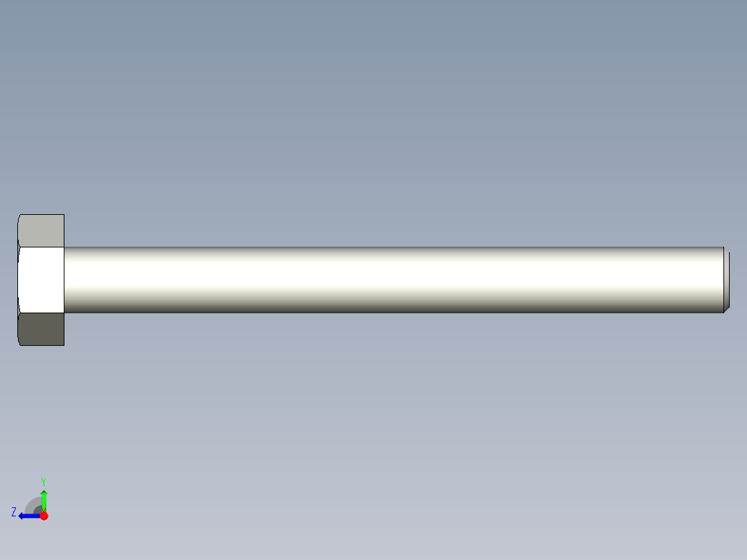 不銹鋼外六角螺絲RSCBB-3D多系列多零件图纸模型右视图