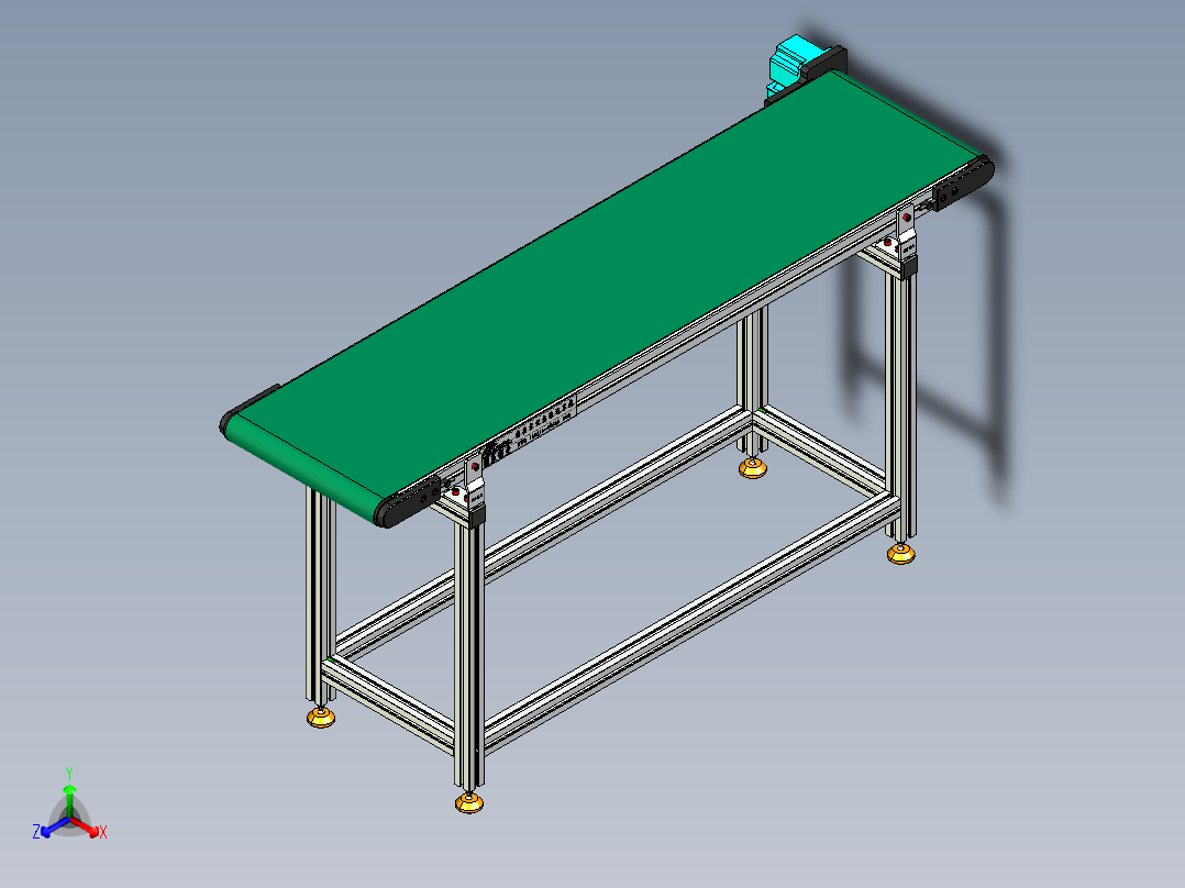 LE-XC5050-左直连驱动皮带线-负载80kg正等轴测图