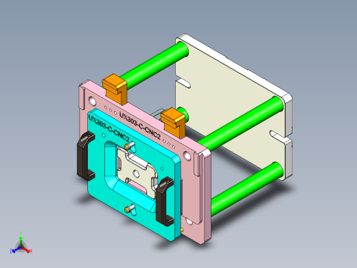 UX303-C-笔记本CNC工装夹具三维模型CNC2-1121正等轴测缩略图