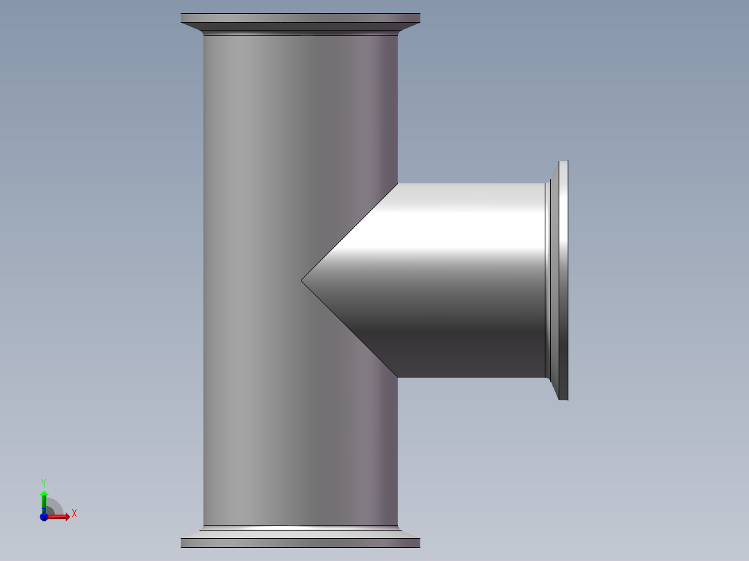 快装三通（多种规格）前视图