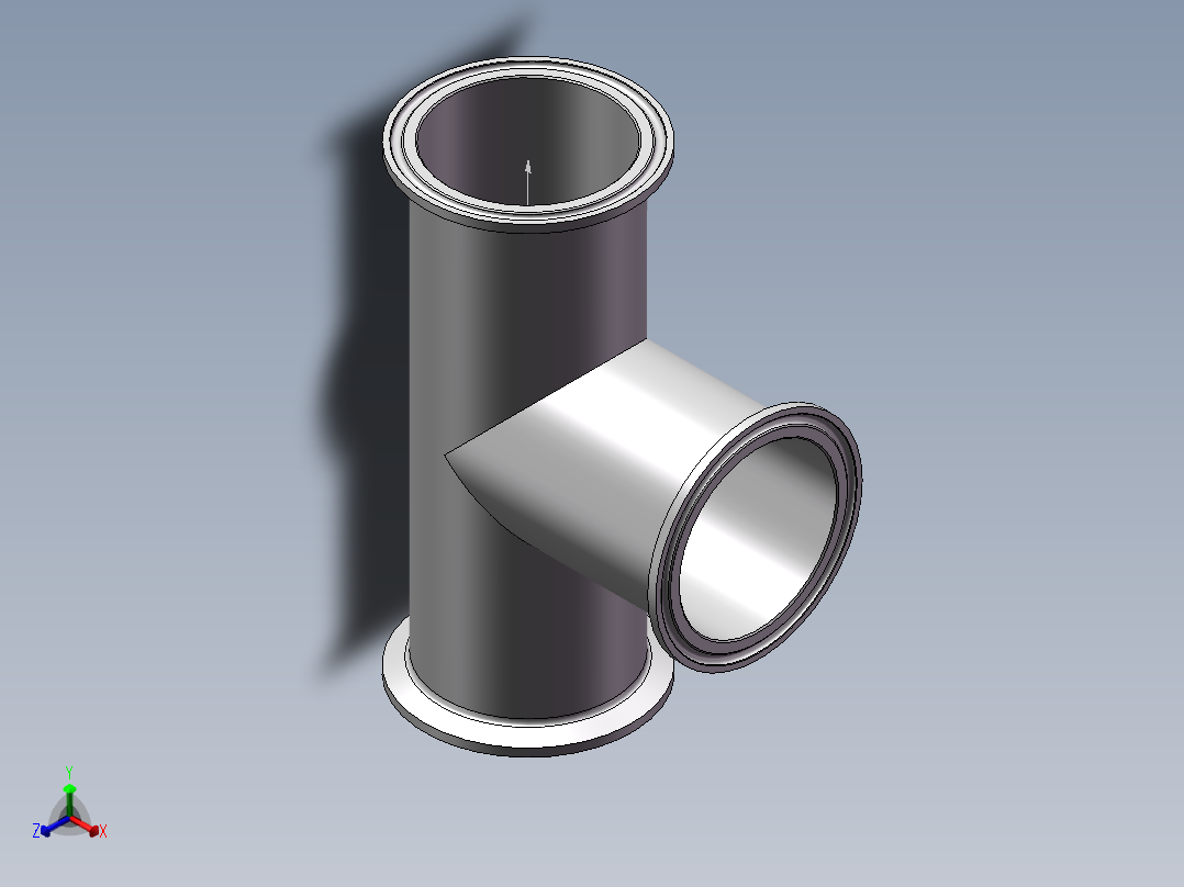 快装三通（多种规格）正等轴测图