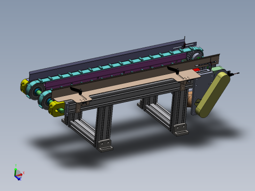 载具板双带输送机构