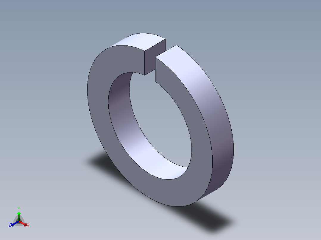 GB／T93-1987标准型弹性垫圈(装配)16×4．1正等轴测图