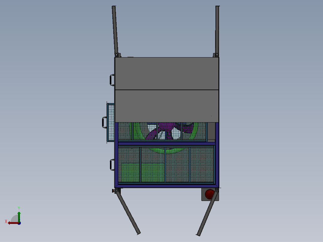 吸风除尘工作台  sw21后视图
