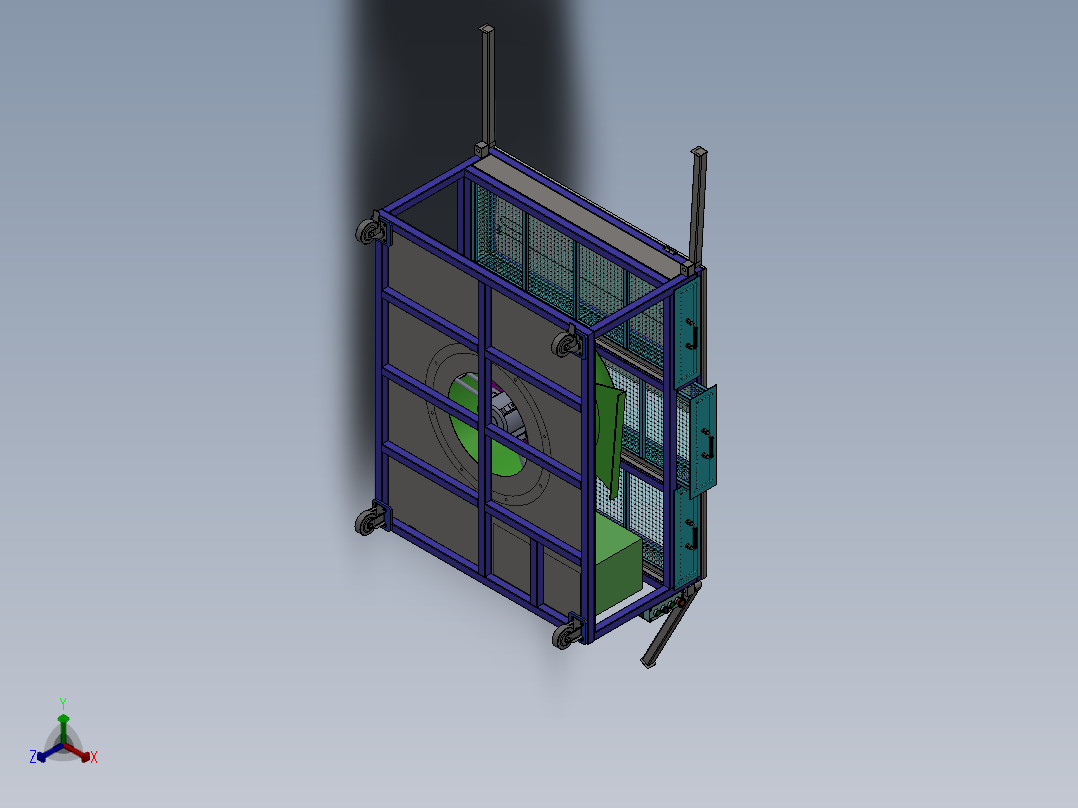 吸风除尘工作台  sw21正等轴测图