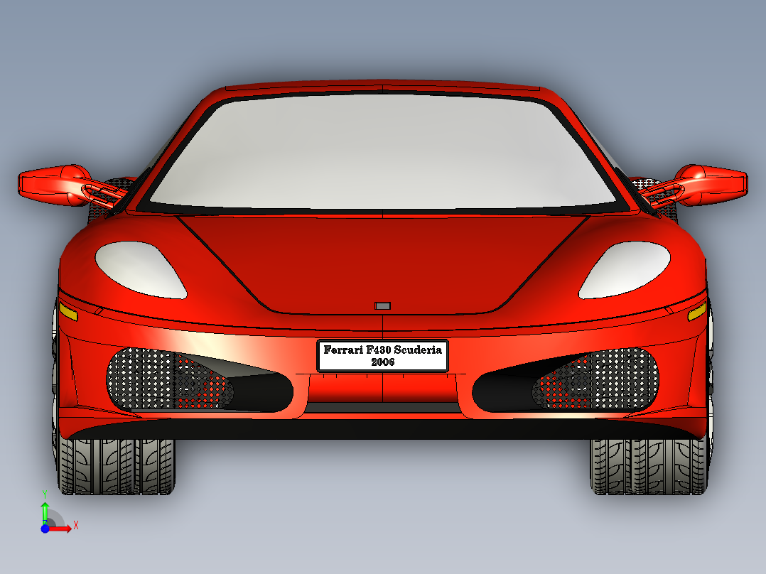 高性能跑车前视图