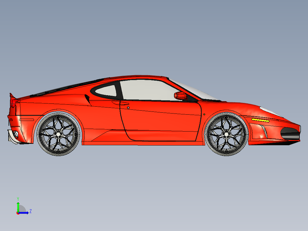 高性能跑车左视图