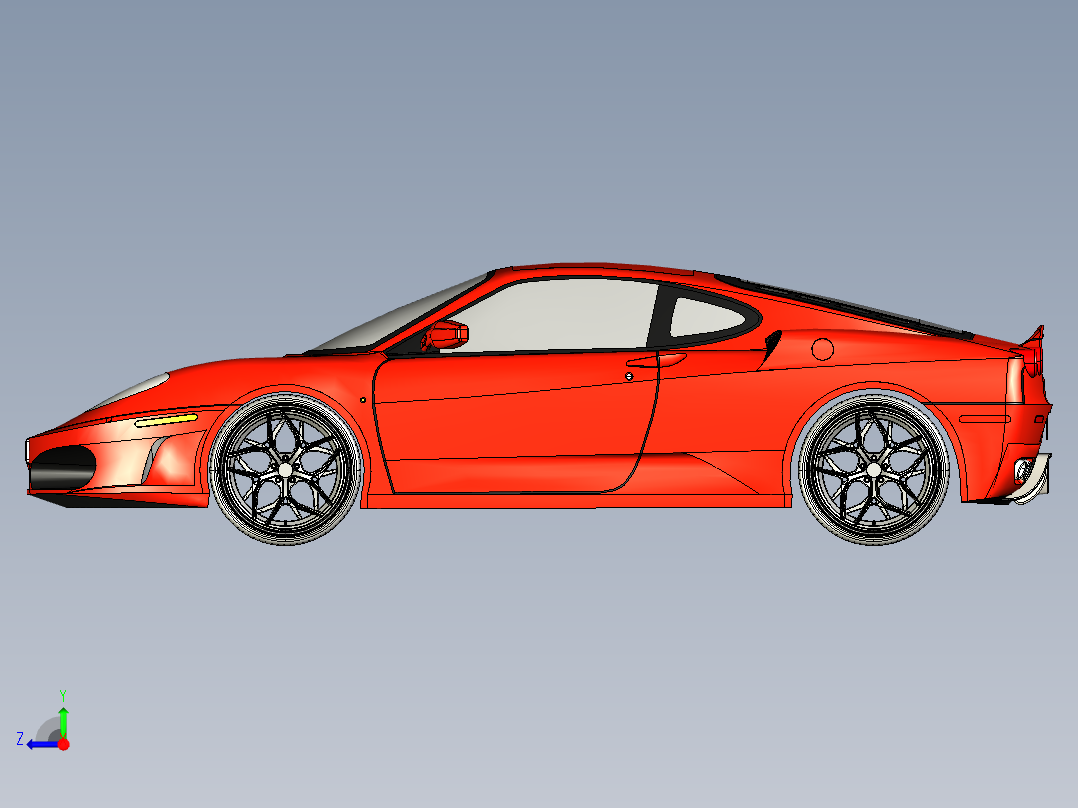 高性能跑车右视图