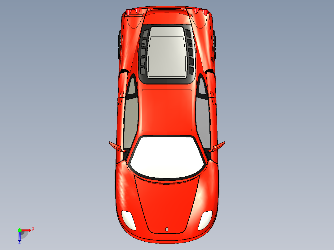 高性能跑车俯视图