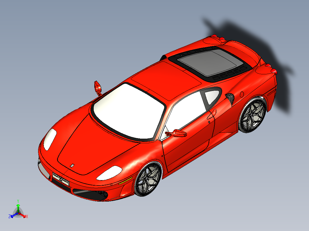 高性能跑车正等轴测图