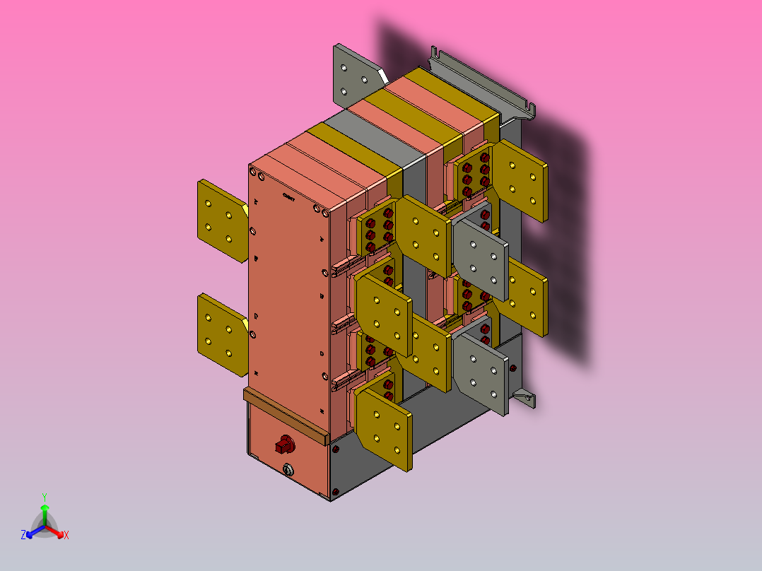 NH40-3150_4SZL 4P自动转换开关三维模型202011正等轴测图